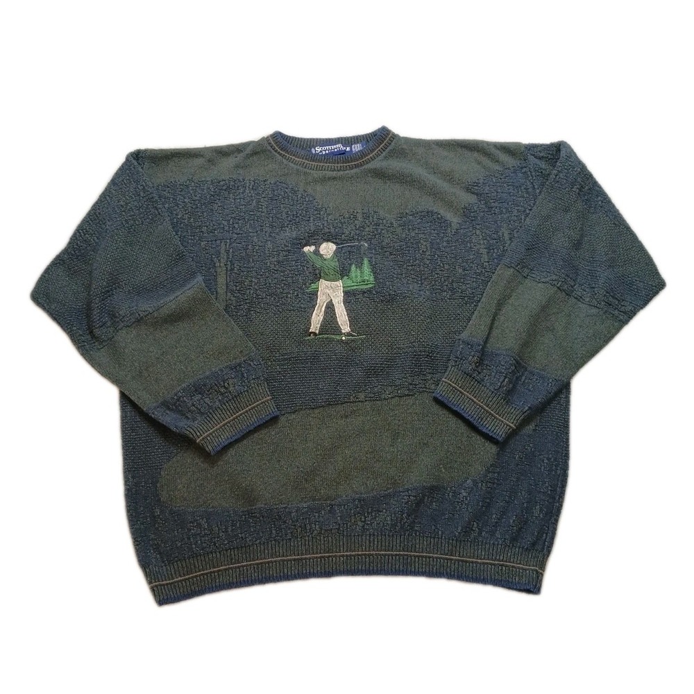 Vintage Scottish Isle By Bernett Golf Sweater Men's Sz XL Made In USA Casual.